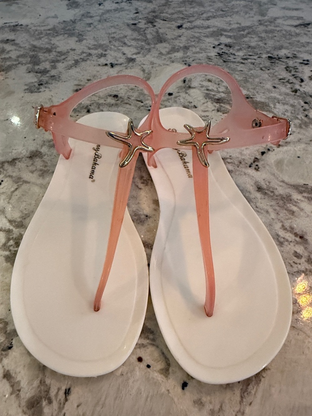 NWT Tommy Bahama Women’s Pink Jelly Starfish T-Strap Sandals